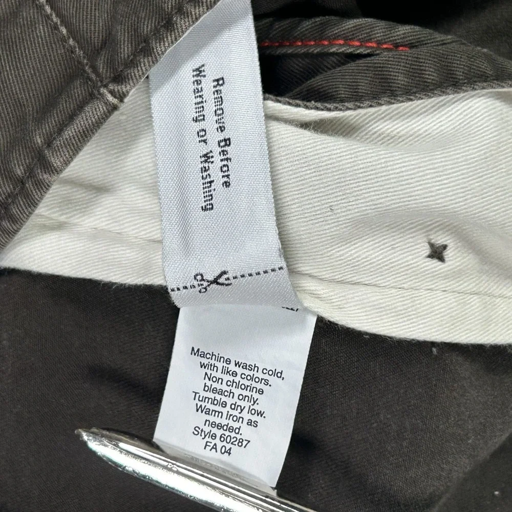 J. Crew Straight Leg Twill Cargo Pant Men 34x34 Military Green Canvas Button Fly